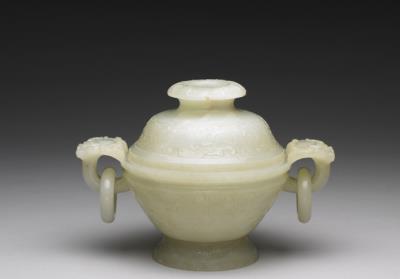 图片[2]-Jade incense burner with animal-mask pattern, Qing dynasty (1644-1911)-China Archive